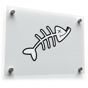 Cartoon Fish Skeleton Sticker