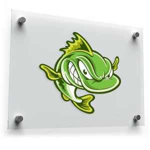 Cartoon Green Fish Sticker