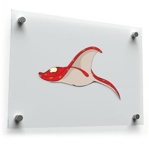Cartoon Manta Ray Vinyl Sticker