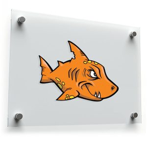 Cartoon Orange Shark Sticker