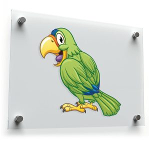 Cartoon Parrot Vinyl Sticker