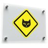 Cat Crossing Sign Sticker – Yellow and Black Warning 1