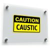 Caution Caustic" Warning Sticker – High-Visibility Chemical Hazard
