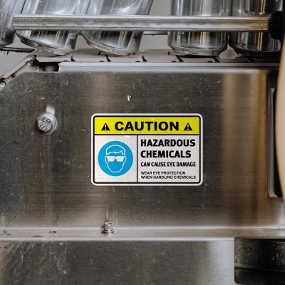 Caution Hazardous Chemicals Sticker - Stickers Factory