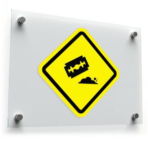 Caution Razor Blade Sticker
