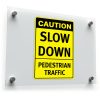Caution Slow Down Pedestrian Traffic Sticker – High-Visibility
