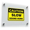 Caution Slow Sound Horn Sticker