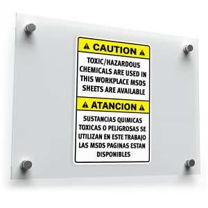Caution Toxic Chemicals Sticker – Bilingual Safety Warning Decal
