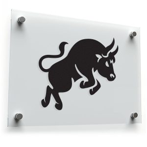Charging Bull Silhouette Vinyl Sticker
