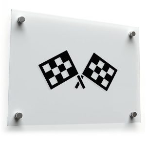 Checkered Flags Silhouette Sticker