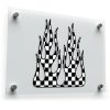 Checkered Racing Flame Vinyl Sticker 1
