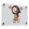 Cheerful Cartoon Girl Vinyl Sticker