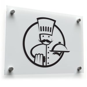 Chef Hat and Mustache Silhouette Sticker