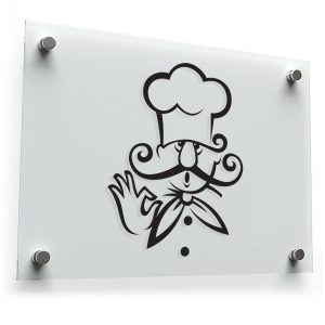 Chef with Mustache Silhouette Sticker