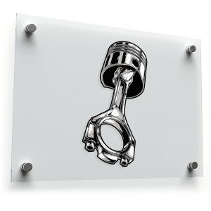 Chrome Engine Piston Decal