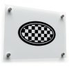 Classic Checkered Oval Decal 1