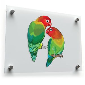 Colorful Lovebirds Sticker