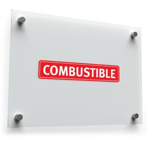 "Combustible" Safety Sticker