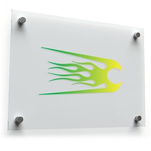 Comet-Shaped Green Flame Sticker
