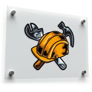 Construction Tools and Hard Hat Sticker