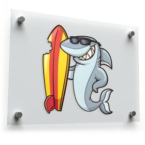 Cool Surfer Shark Sticker
