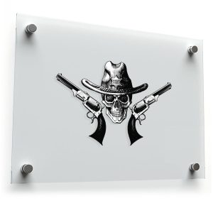 Cowboy Skull with Guns Sticker