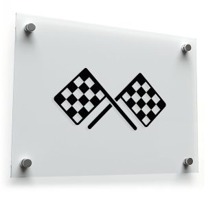Crossed Checkered Racing Flag Sticker
