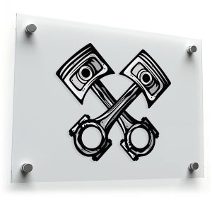 Crossed Pistons Vinyl Sticker