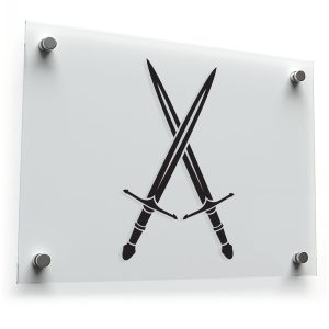 Crossed Swords Silhouette Vinyl Sticker