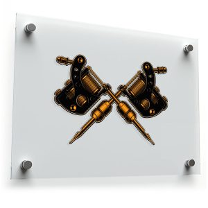 Crossed Tattoo Machines Sticker