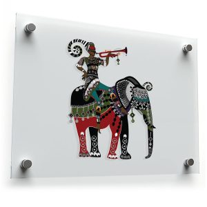 Cultural Elephant and Musician Sticker
