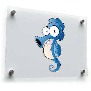 Cute Blue Seahorse Sticker
