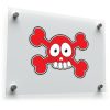 Cute Red Skull and Crossbones Sticker 1