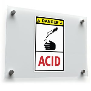 Danger Acid Warning Sticker