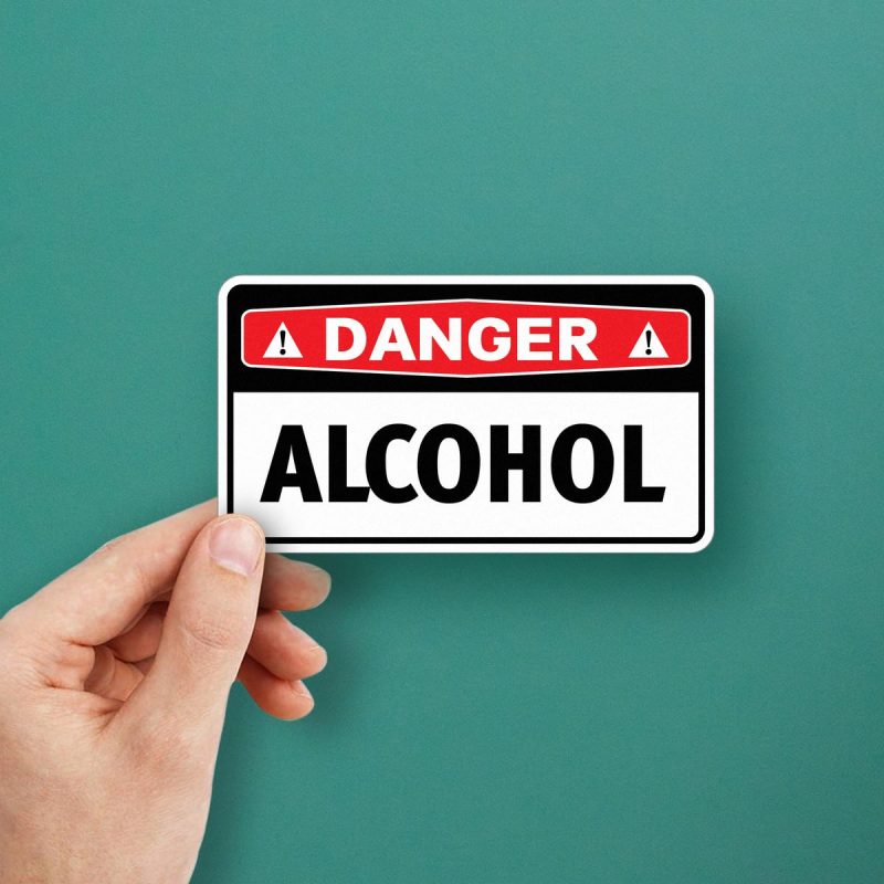 Danger Alcohol Warning Sticker - Stickers Factory