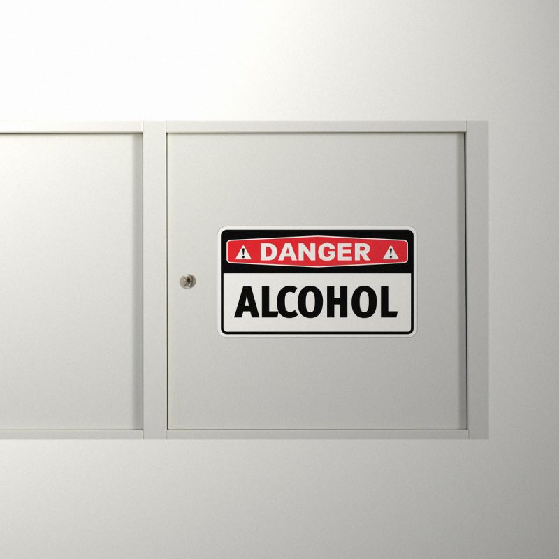 Danger Alcohol Warning Sticker - Stickers Factory
