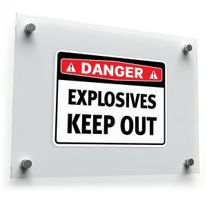 Danger Explosives Keep Out Sticker – High-Visibility Safety
