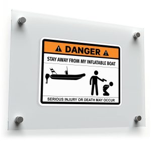 Danger Inflatable Boat Sticker