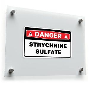 Danger Strychnine Sulfate Sticker