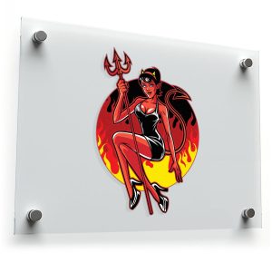 Devil Pin-Up Vinyl Sticker