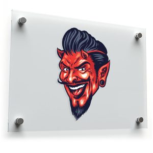 Devilish Red Face Vinyl Decal
