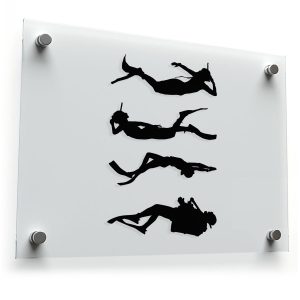 Diver Silhouette Sticker Set