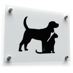 Dog and Cat Silhouette Vinyl Sticker