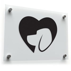 Dog and Heart Silhouette Vinyl Sticker