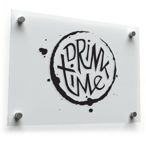 "Drink Time" Black and White Sticker
