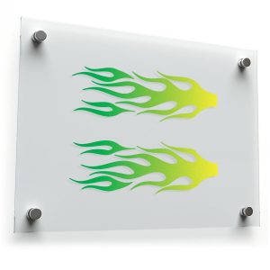 Dual Classic Green Flame Sticker Set