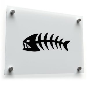 Edgy Fish Skeleton Vinyl Decal