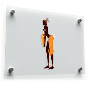 Elegant African Woman with Jar Sticker
