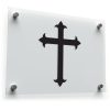 Elegant Black Cross Sticker 1