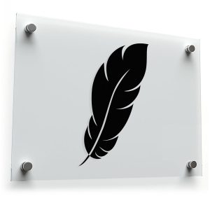 Elegant Black Feather Sticker